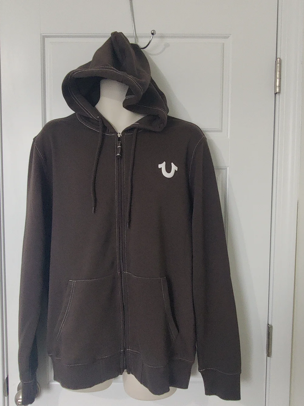 True Religion Men's Buddha Logo Seal Zip Hoodie Size XL NWT MSRP $119.00